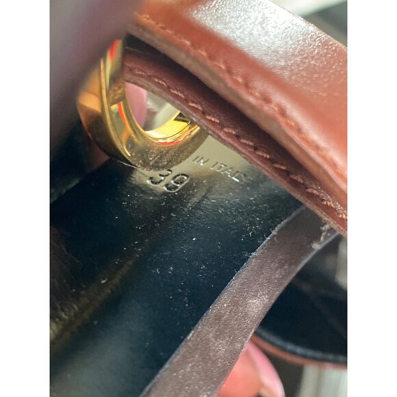 Tom Ford Brown Leather Strappy Block Heel Sandals Sz 39 Made in Italy - No Box - Picture 10 of 15